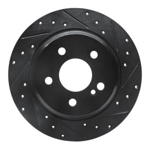 Mercedes-Benz E280 Brake Rotor (1) - Rear Right - R1 Concepts - Drilled & Slotted - Black - `03-`16